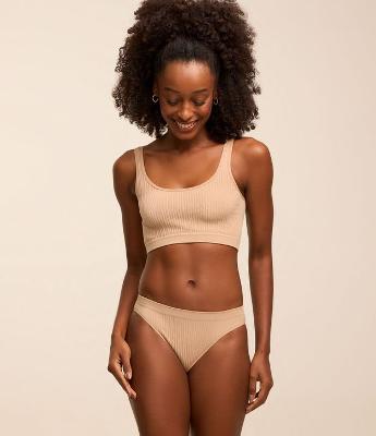 Calcinha Biquíni em Poliamida com Lateral Média e Textura Canelada