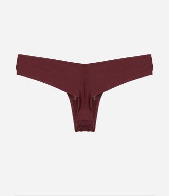 Calcinha Biquíni Fio Duplo em Renda Floral Rústica