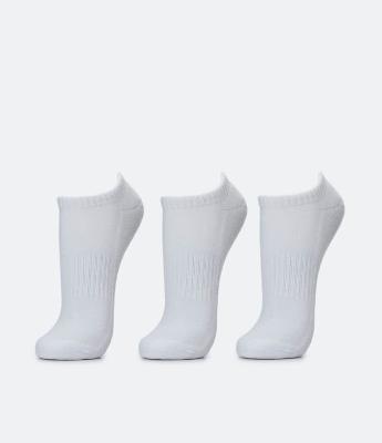 Kit 03 Meias Invisíveis Esportiva em Algodão com Sola Atoalhada