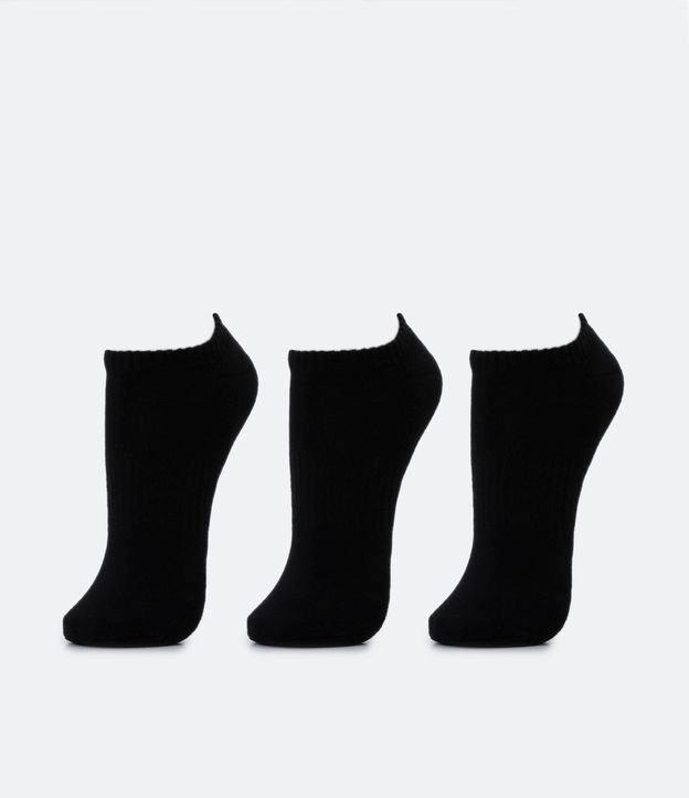 Kit 03 Meias Invisíveis Esportiva em Algodão com Sola Atoalhada - 1