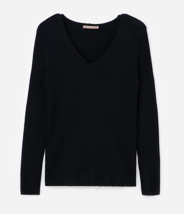 Blusa Manga Longa em Tricô Canelado Curve & Plus Size - 1