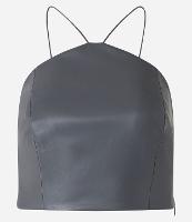 Blusa de Alça Cropped em Pu com Decote Halter - 2