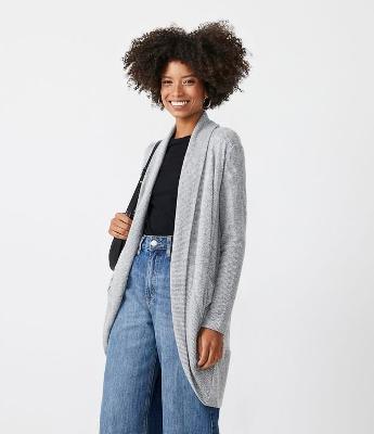 Cardigan Alongado Manga Longa em Tricô