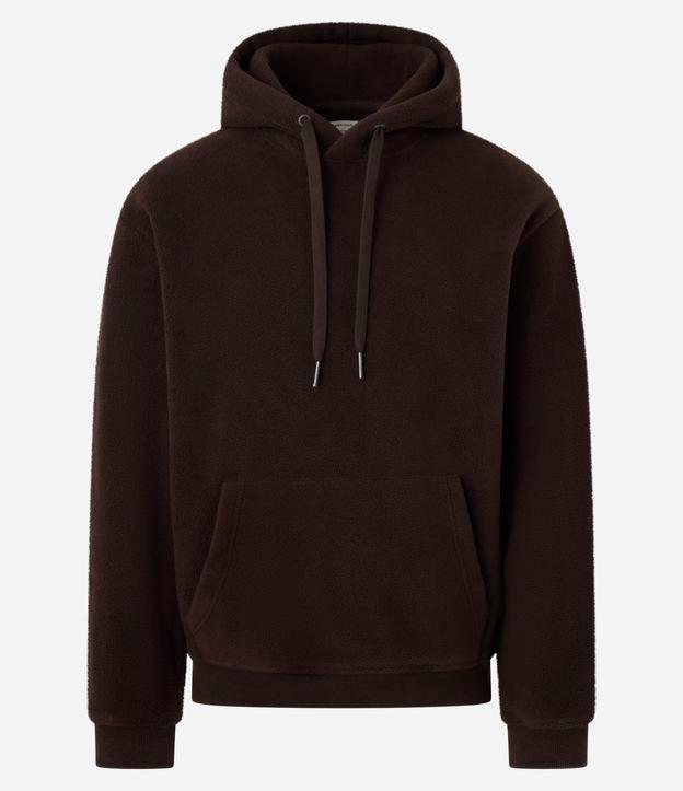 Moletom Fechado em Fleece com Capuz e Bolso Canguru - 1