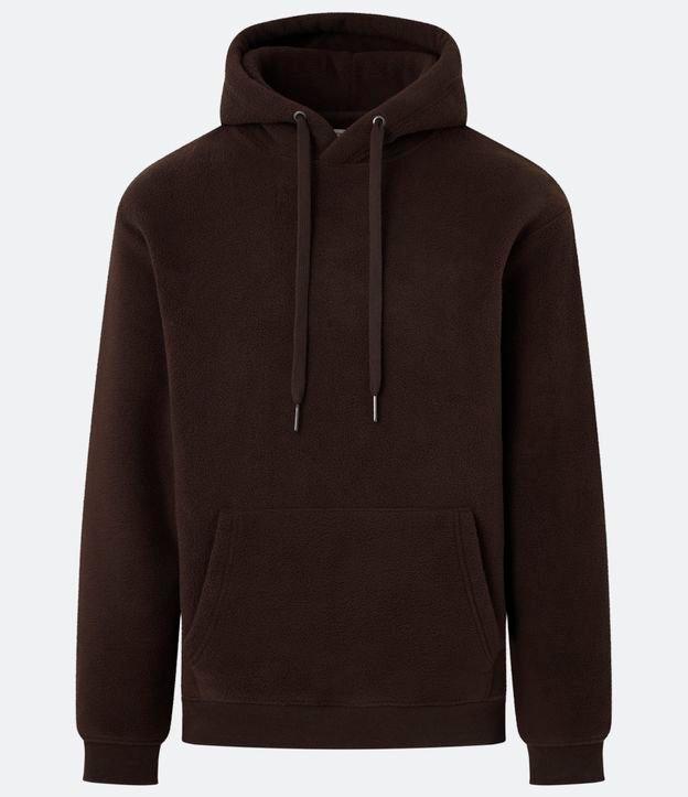 Moletom Fechado em Fleece com Capuz e Bolso Canguru - 2
