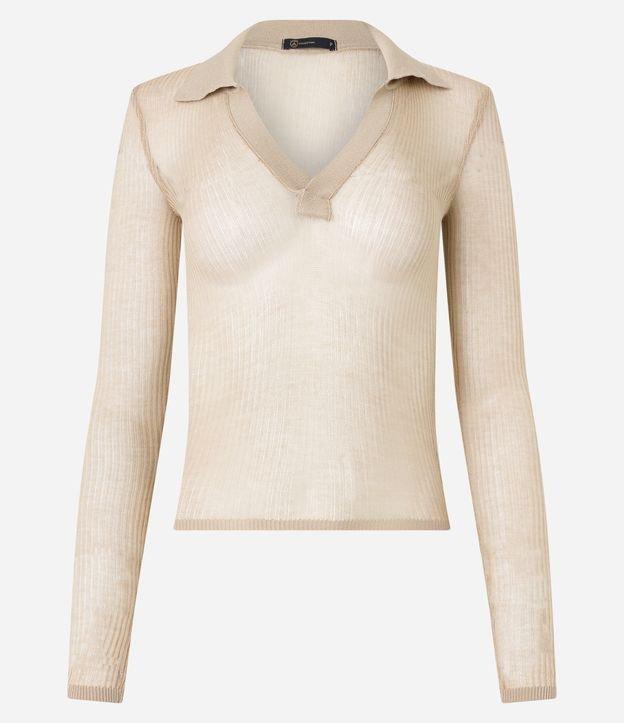 Blusa em Viscose com Gola Polo e Texturas - 1