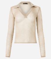 Blusa em Viscose com Gola Polo e Texturas - 1