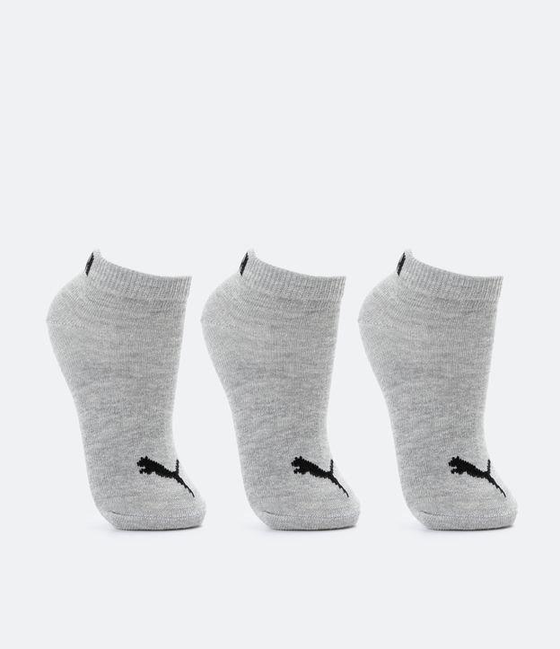 Kit 03 Pares de Meias Cano Baixo Infantil Estampa Puma - Tam 25 ao 34 - 1