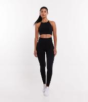 Calça Legging Esportiva com Textura Canelada e Sem Costura - 1