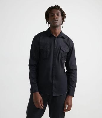 Camisa Comfort em Algodão com Bolsos Frontais