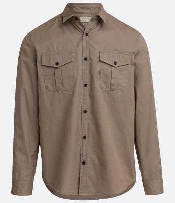 Camisa Comfort em Algodão com Bolsos Frontais