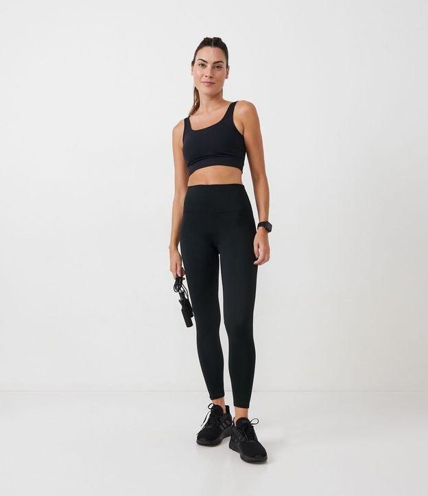 Calça Legging Esportiva em Poliamida Térmica com Cós Alto - 1
