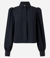 Camisa em Crepe com Botão Diferenciado e Manga Bufante - 1