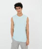 Regata Machão em Meia Malha com Lettering e Corte a Fio - 1