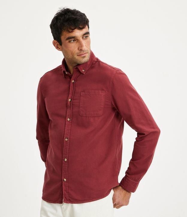 Camisa Regular em Oxford com Bolso Frontal - 1