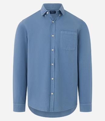 Camisa Regular em Oxford com Bolso Frontal