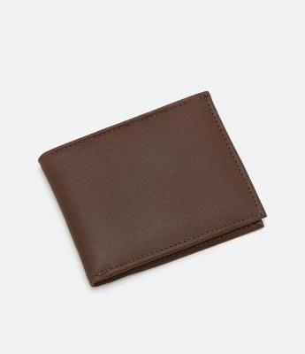 Carteira Dobrável em Couro com Logo Interno