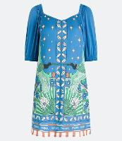 Vestido Curto em Viscolycra com Manga 3/4 e Estampa Tropical - 2