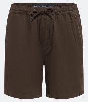 Bermuda Regular em Sarja com Elástico no Cós e Cordão - 2