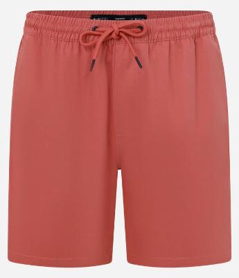 Bermuda Regular em Sarja com Elástico no Cós e Cordão