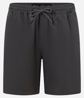 Bermuda Regular em Sarja com Elástico no Cós e Cordão