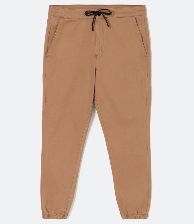 Calça Jogger em Sarja com Amarração na Cintura - 2