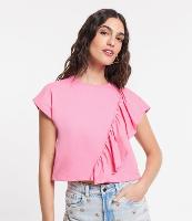 Blusa em Meia Malha com Babado na Diagonal - 1