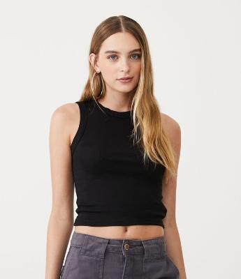 Regata Cropped Básica em Ribana Canelada