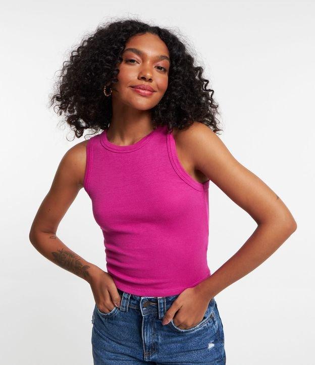 Regata Cropped Básica em Ribana Canelada - 1