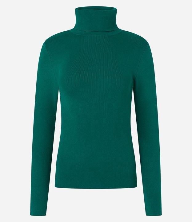 Suéter em Tricô com Gola Alta Estruturada - 1