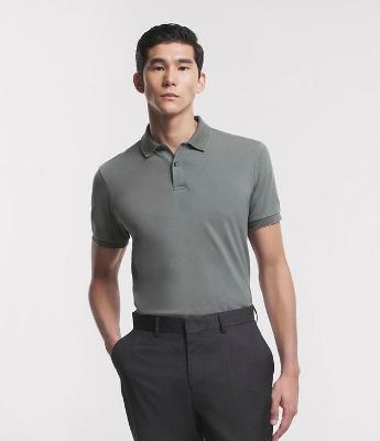 Camisa Polo Slim em Algodão com Botões e Detalhes Contrastantes