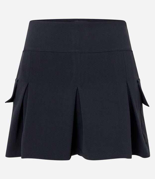 Short Saia em Crepe com Pregas e Bolso Cargo - 1