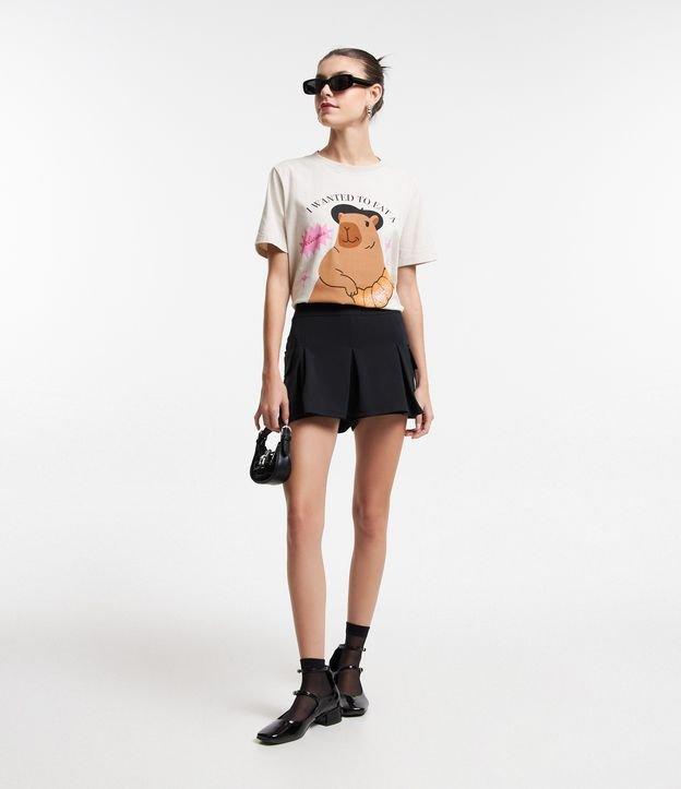 Short Saia em Crepe com Pregas e Bolso Cargo - 2