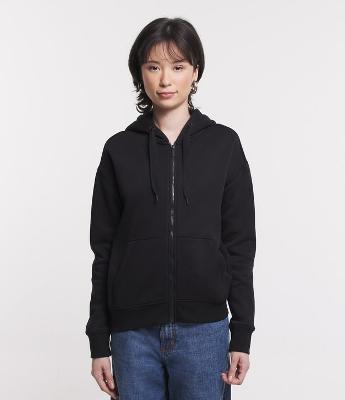 Casaco em Moletom Peluciado com Capuz e Bolso Canguru