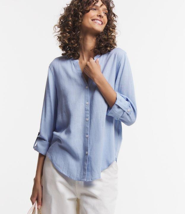 Camisa em Viscolinho com Abotoamento Frontal - 1