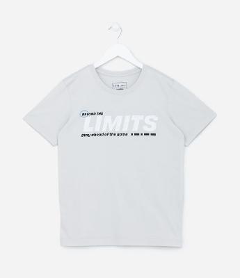 Camiseta Infantil com Estampa Limits e Foil - Tam 5 a 14 Anos