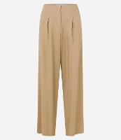 Calça Reta em Viscolinho com Pregas - 1