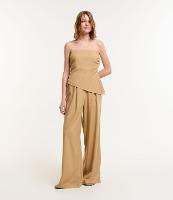 Calça Reta em Viscolinho com Pregas - 2