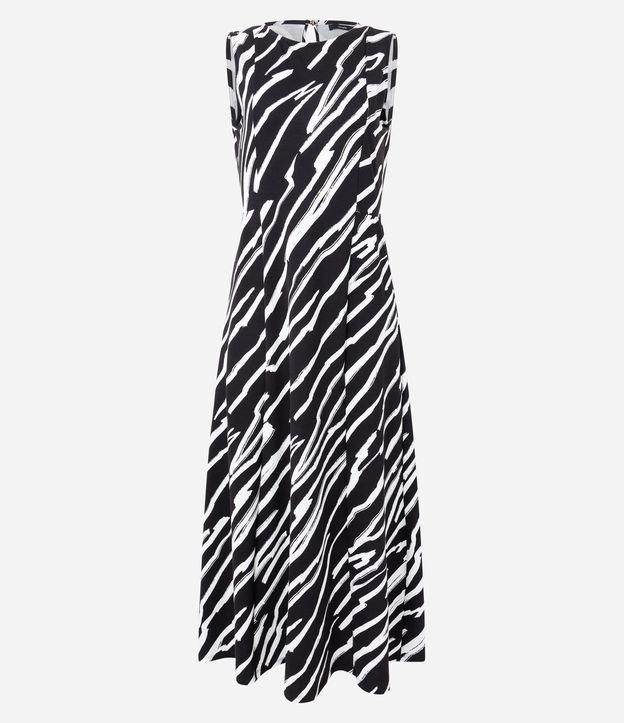 Vestido Longo Sem Manga em Viscose com Estampa de Zebra - 2