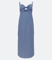 Vestido New Midi em Tricoline Listrado com Nózinho Frontal - 2