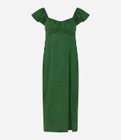 Vestido Midi em Linho com Franzido no Busto - 1