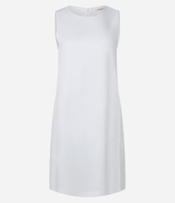 Vestido em Viscolinho com Alça Larga e Fechamento em Zíper nas Costas