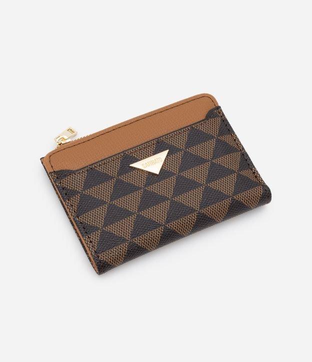 Carteira Envelope Pequena com Estampa de Triângulos - 2