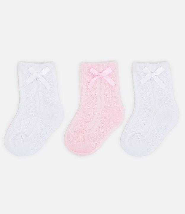 Kit com 3 Meias Bebê Texturizada - Tam 0 a 12 meses - 1