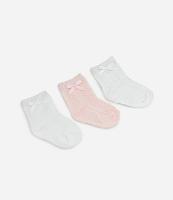 Kit com 3 Meias Bebê Texturizada - Tam 0 a 12 meses - 3
