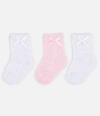Kit com 3 Meias Bebê Texturizada - Tam 0 a 12 meses