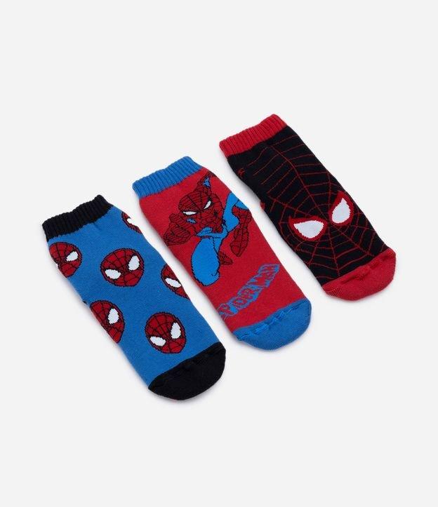 Kit 03 Meias Infantis Atoalhadas com Estampa do Homem Aranha - Tam 19 a 34 - 1