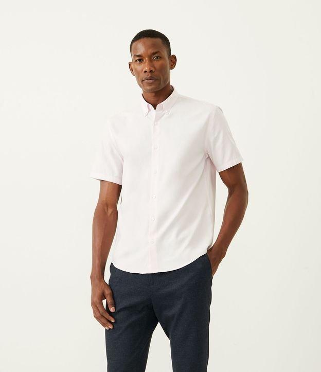 Camisa Comfort em Oxford com Gola Colarinho e Manga Curta - 1