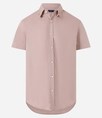 Camisa Comfort em Oxford com Gola Colarinho e Manga Curta