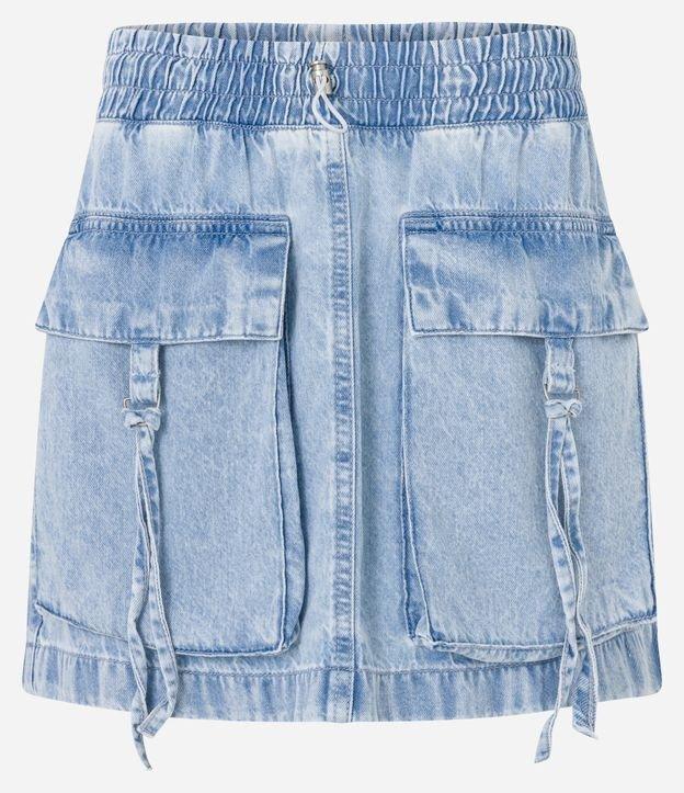 Saia Jeans com Bolso Cargo e Meia Argola no Puxador - 2